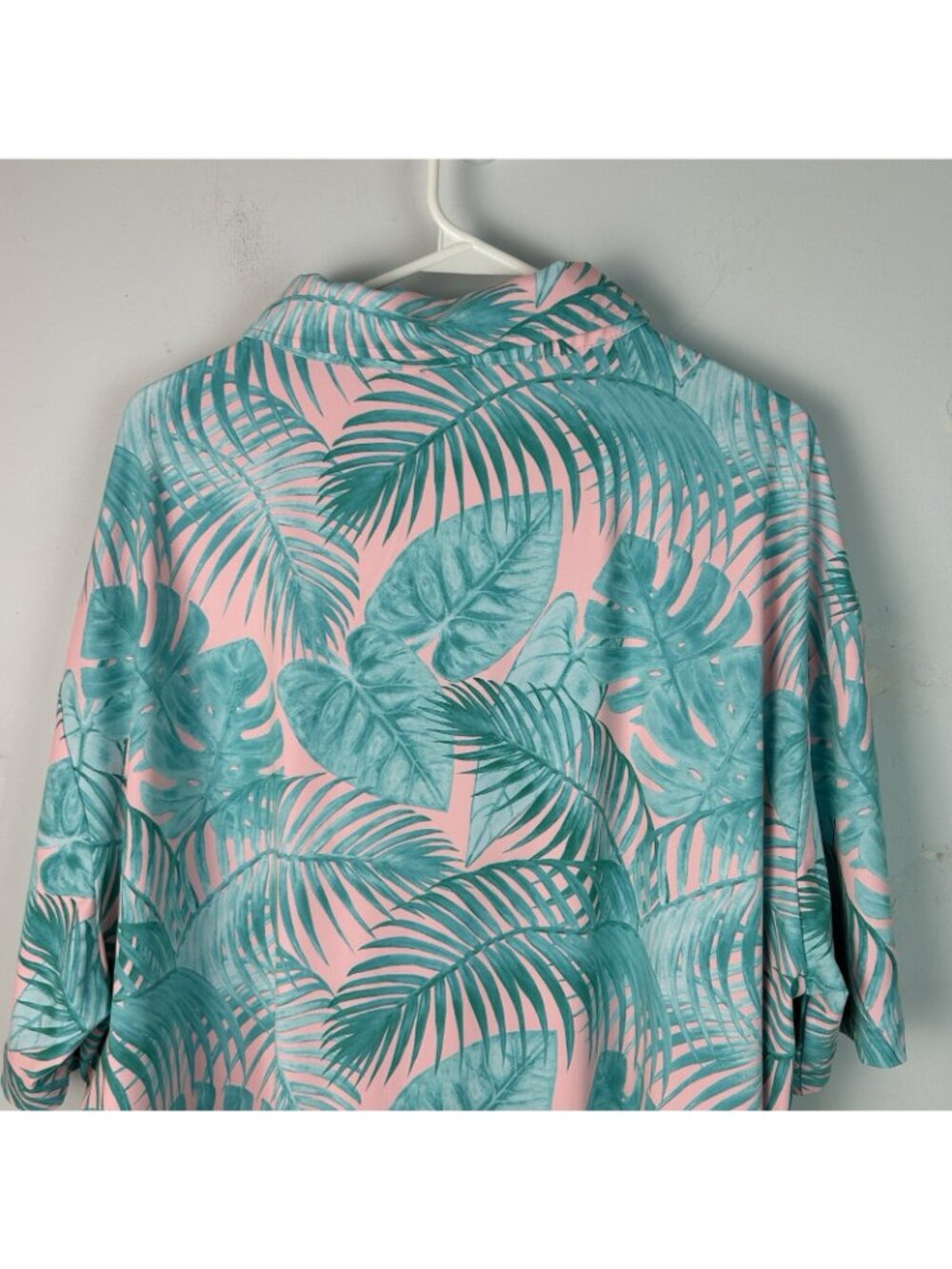 Sunday Swagger Polo Shirt Mens 3xl Pink Tropical Leaf The Keys Golf Performance - Picture 7 of 10